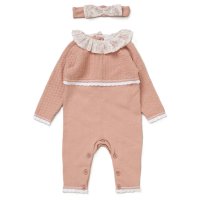 E07710: Baby Girls Knitted/ Woven Mix All in One (0-12 Months)