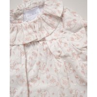 E07712: Baby Girls Knitted/ Woven Mix Blouse, Footed Trousers & Headband Outfit (0-12 Months)