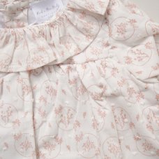 E07712: Baby Girls Knitted/ Woven Mix Blouse, Footed Trousers & Headband Outfit (0-12 Months)