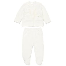 E07784: Baby Unisex Jumbo Velour Jacket With Interlock Lining & Jumbo Velour Footed Trousers Outfit (0-9 Months)