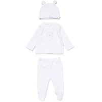 E07820: Baby Unisex Quilt Top, Hat & Footed Trousers Outfit (0-9 Months)