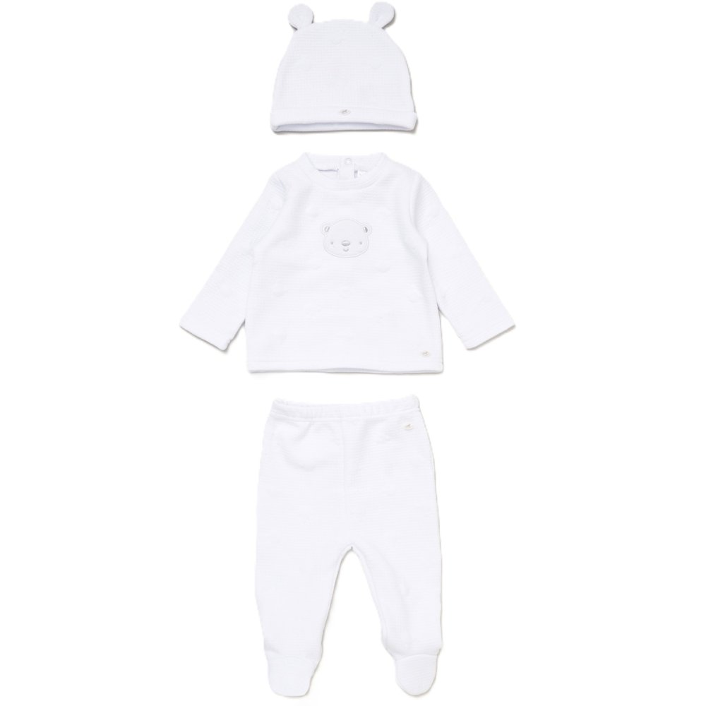 E07820: Baby Unisex Quilt Top, Hat & Footed Trousers Outfit (0-9 Months) E07820: Baby Unisex Quilt Top, Hat & Footed Trousers Outfit (0-9 Months)
