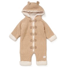 E07896: Baby True Knit Hooded Pram Suit With Sherpa Lining (0-12 Months)