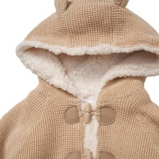 E07896: Baby True Knit Hooded Pram Suit With Sherpa Lining (0-12 Months)