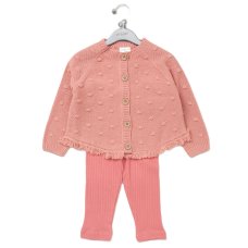 E07930B: Girls Knitted Cardigan & Ribbed Legging Outfit (2-5 Years)