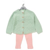 E07931B: Girls Knitted Cardigan & Ribbed Legging Outfit (2-5 Years)