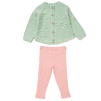 E07931B: Girls Knitted Cardigan & Ribbed Legging Outfit (2-5 Years)