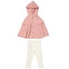 E07932B: Girls Knitted, Hooded Poncho & Ribbed Legging Outfit (2-5 Years)