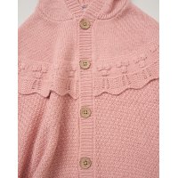 E07932A: Baby Girls Knitted, Hooded Poncho & Ribbed Legging Outfit (9-24 Months)