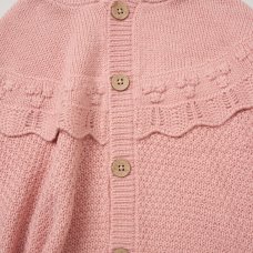 E07932B: Girls Knitted, Hooded Poncho & Ribbed Legging Outfit (2-5 Years)