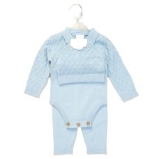 E07980: Baby Sky True Knit 3 Piece Outfit (0-12 Months)