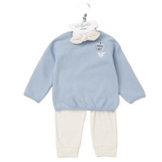 E08051: Baby Girls Sweatshirt, Ribbed Jog Pant & Headband Outfit (9-24 Months)