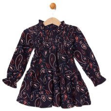 E08310: Baby Girls Borg Gilet & Floral Print Dress (9-24 Months)