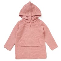 E08624: Baby Girls Pink True Knit Hooded Dress (9-24 Months)