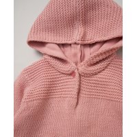 E08624: Baby Girls Pink True Knit Hooded Dress (9-24 Months)