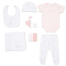 E08736: Baby Girls Geese 10 Piece Mesh Bag Gift Set (NB-6 Months)