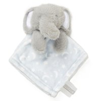 E08807: Furry Elephant Comforter With Taggie Ribbons