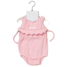 F09020NB: Baby Girls Waffle Fabric Romper & Hat Set (0-12 Months)