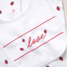 F09064NB: Baby Girls "Love" 6 Piece Mesh Bag Gift Set (NB-6 Months)