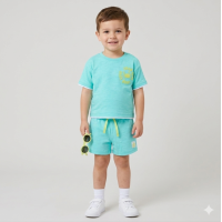 F09110TOD: Boys Crab T-Shirt, Shorts & Sunglasses Outfit (2-4 Years)