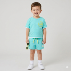 F09110TOD: Boys Crab T-Shirt, Shorts & Sunglasses Outfit (2-4 Years)