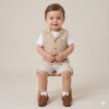 F09155INF: Baby Boys Waistcoat, T-Shirt & Short Outfit (12-24 Months)