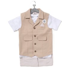 F09155TOD: Boys Waistcoat, T-Shirt & Short Outfit (2-4 Years)