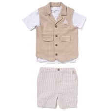 F09155TOD: Boys Waistcoat, T-Shirt & Short Outfit (2-4 Years)