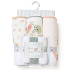 F09620: Baby Vegetables 6 Piece Hooded Towels & Washcloths Bath Time Set