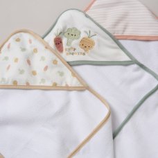 F09620: Baby Vegetables 6 Piece Hooded Towels & Washcloths Bath Time Set
