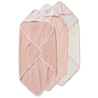 F09649: Baby Floral  6 Piece Hooded Towels & Washcloths Bath Time Set