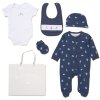 F09754NB: Baby Boys Sailor 6 Piece Mesh Bag Gift Set (NB-6 Months)