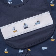 F09754NB: Baby Boys Sailor 6 Piece Mesh Bag Gift Set (NB-6 Months)