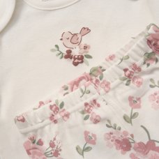 F09759NB: Baby Girls Floral Bird 10 Piece Mesh Bag Gift Set (NB-6 Months)