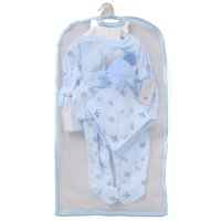 F09796NB: Baby Boys Dinosaur 8 Piece Mesh Bag Gift Set (NB-6 Months)