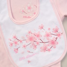 F09889NB: Baby Girls Floral 6 Piece Mesh Bag Gift Set (NB-6 Months)