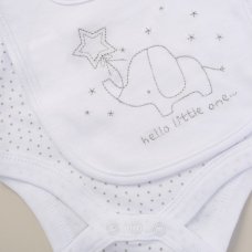 F09901NB: Baby Unisex Elephant 6 Piece Mesh Bag Gift Set (NB-6 Months)