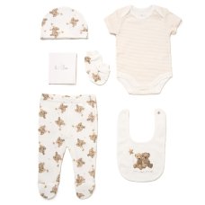 F09904: Baby Unisex Bears 6 Piece Mesh Bag Gift Set (NB-6 Months)