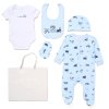 F10000NB: Baby Boys Farm 6 Piece Mesh Bag Gift Set (NB-6 Months)