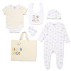 F10080NB: Baby Unisex Rainbows 6 Piece Mesh Bag Gift Set (NB-6 Months)