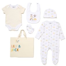 F10080NB: Baby Unisex Rainbows 6 Piece Mesh Bag Gift Set (NB-6 Months)