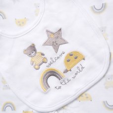 F10080NB: Baby Unisex Rainbows 6 Piece Mesh Bag Gift Set (NB-6 Months)