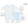 F10094NB: Baby Boys Teddy 6 Piece Mesh Bag Gift Set (NB-6 Months)