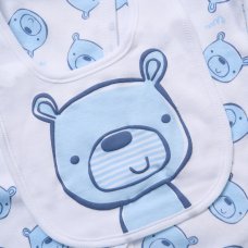 F10094NB: Baby Boys Teddy 6 Piece Mesh Bag Gift Set (NB-6 Months)