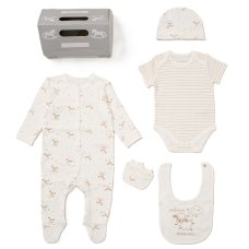 F10096NB: Baby Unisex "Welcome Little One" 6 Piece Mesh Bag Gift Set (NB-6 Months)