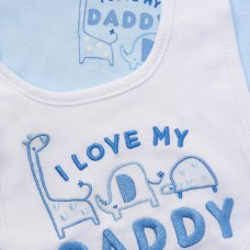 F10097NB: Baby Boys " I Love My Daddy" 6 Piece Mesh Bag Gift Set (NB-6 Months)