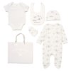 F10099NB: Baby Unisex "We Are The World" 6 Piece Mesh Bag Gift Set (NB-6 Months)