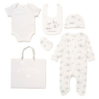 F10099NB: Baby Unisex "We Are The World" 6 Piece Mesh Bag Gift Set (NB-6 Months)