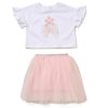 F10289TOD: Girls Flower T-Shirt & Tutu Skirt Outfit (2-4 Years)