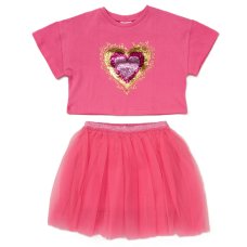 F10290TOD: Girls Heart T-Shirt & Tutu Skirt Outfit (3-5 Years)